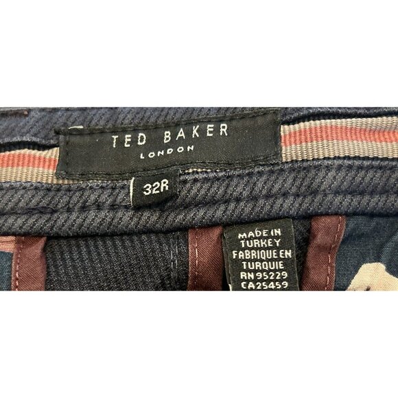 Ted Baker Mens Tailored Fit Chino Pants Size 32R Cotton BlendBlue Gray - Picture 9 of 13